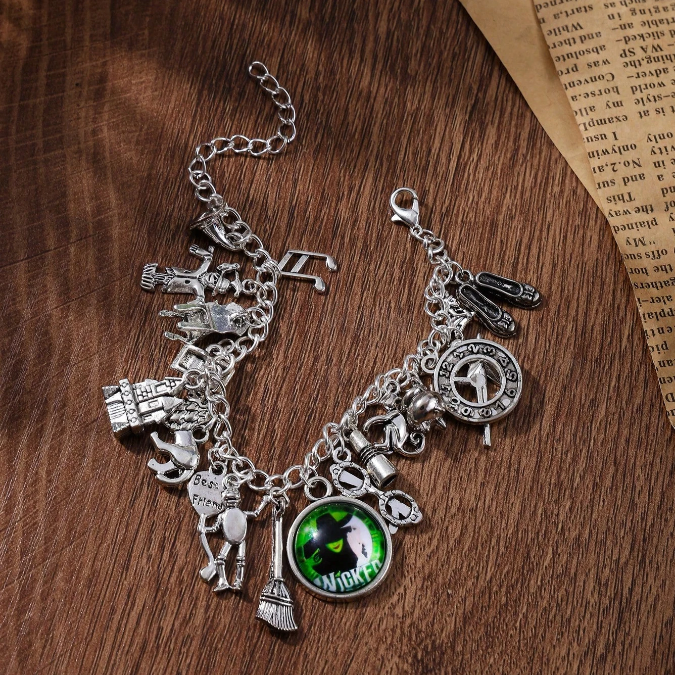 Wicked Musical Charm Bracelet The Untold Story of The of Oz Silver Tone