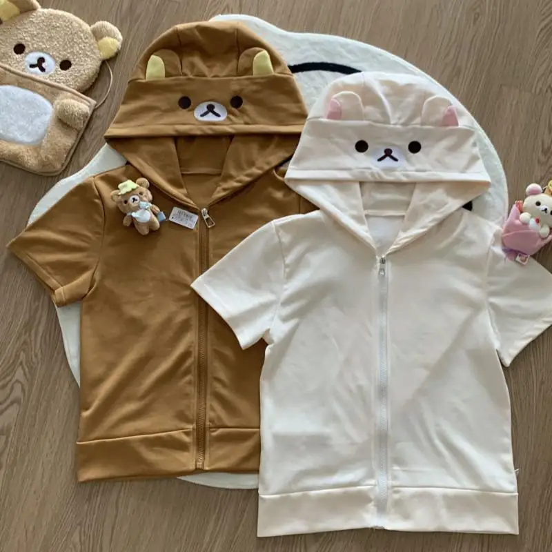 

Kawaii Rilakkuma куртка с капюшоном с длинными рукавами женские осенние зимние повседневные топы Мультяшные аниме милые топы подарок на день рождения для девочек