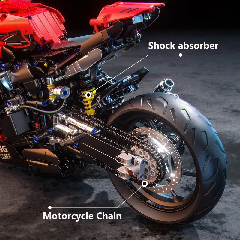 V4s Motorrad-Bausatz, Super-Rennmodell mit Ausstellungsständer, STEM-Spielzeug für Erwachsene und Jugendliche, perfekte Weihnachtsgeschenke – Detail 7