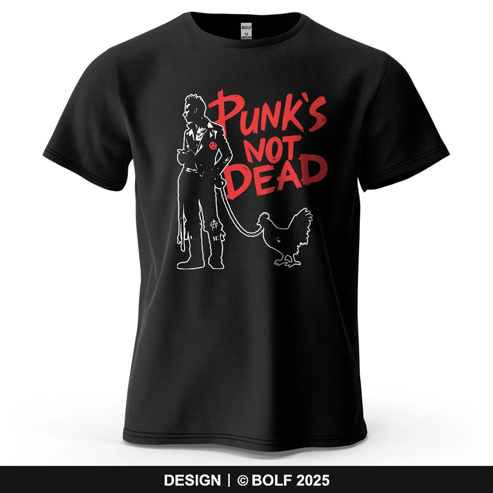 Punk's Not Dead Bedrucktes Herren-T-Shirt aus 100 % Baumwolle, übergroß, Vintage-Punk-Meme-Grafik-T-Shirts für Damen, T-Shirts, Streetwear