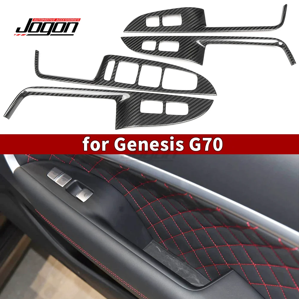 

Для Hyundai Genesis G70 IK 2017-2025 настоящее углеродное волокно внутренняя дверная оконная панель подъемный переключатель крышка аксессуары для интерьера