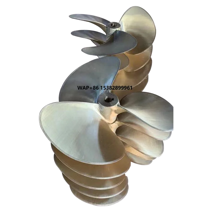 High-Speed New Copper Stern Thruster Propeller 5 Blades Marine Boats Industrial Machinery Gold Color Customized Size Propeller