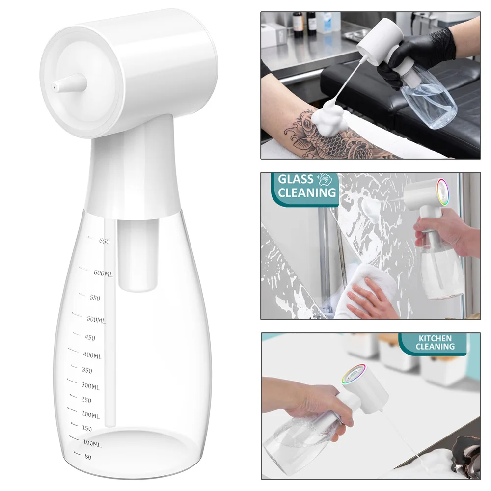 Rechargeable Electric Foam Machine 650ml Foam Dispenser Gun for Tattoo Cleaning Shampoo God Detergent Pet Bathroom