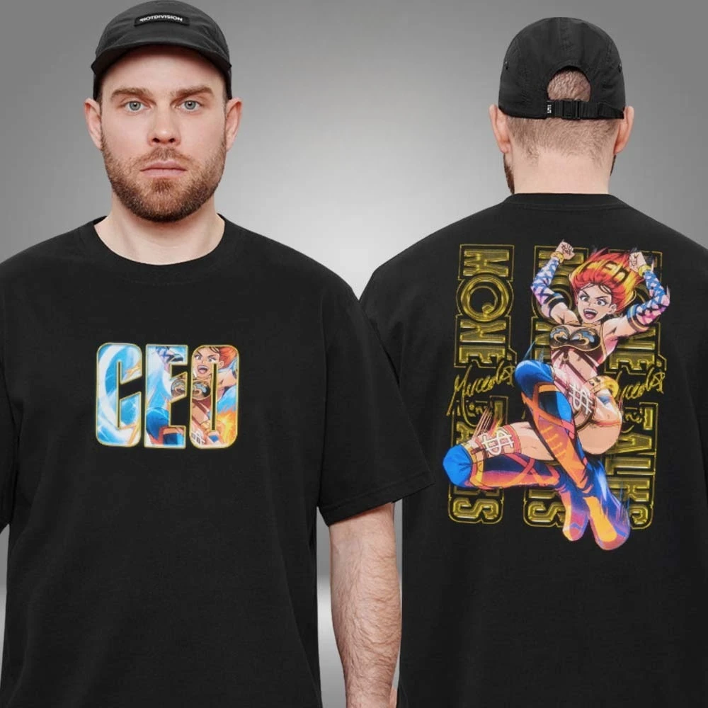 تي شيرت Crunchyroll X Mercedes Mone CEO Meteora Crunchyroll حصريًا على الوجهين للجنسين تي شيرت فاخر راقي لكل من الرجال والنساء