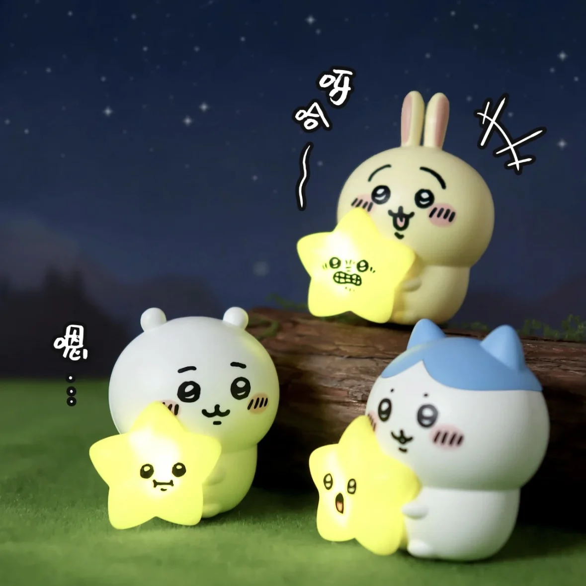 

Gacha Scale Model Chiikawa Usagi Hachiware Rakko Momonga Luminous Star Light Series Nightlight Decoration Model