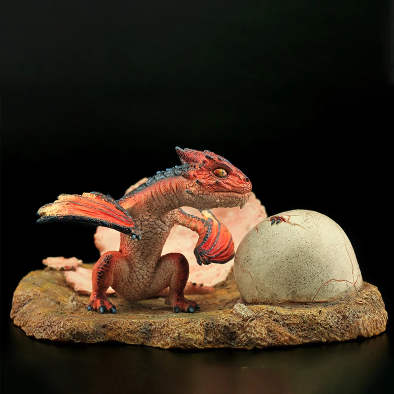 

Realistic Smaug Egg Dinosaur Model High-Detail Resin Cub Static Collection Ornament Hand-Painted Texture Home Desk Decoration