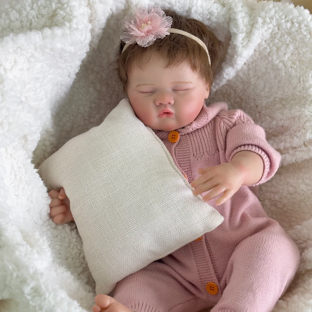 

20inch Reborn Alisha Smile Newborn Baby Doll Lifelike 3D Painted Skin with Visible Veins Multiple Layers Collectible Art Doll