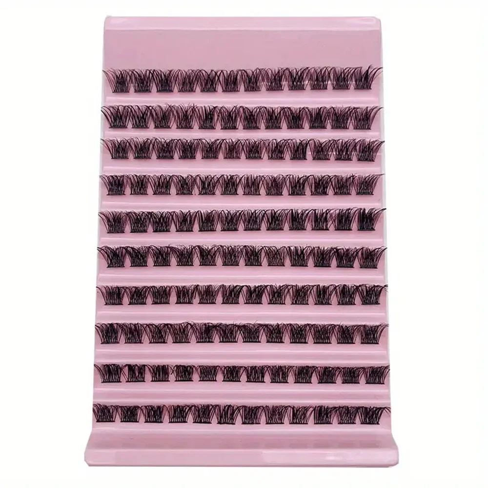 120 Stück flauschige Wimperncluster – natürliches Aussehen, dünne Wimpernverlängerungen für Heimwerker zu Hause, 8–14 mm D-Locken, einzelne Cluster-Wimpern – Detail 4