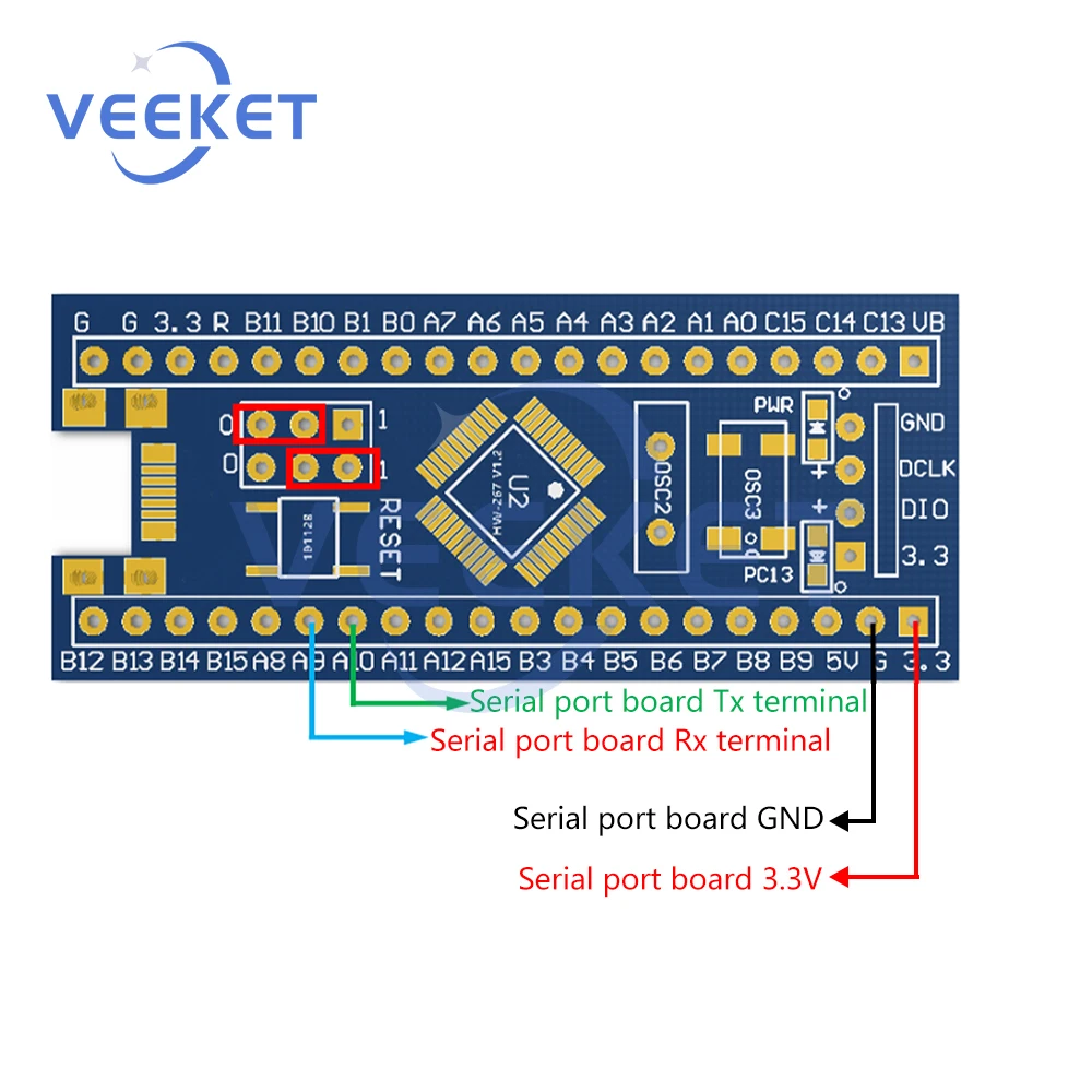 Placa de desenvolvimento stm32f103c8t6, placa núcleo de aprendizagem mcu programável para comunicação usb tipo-c interface