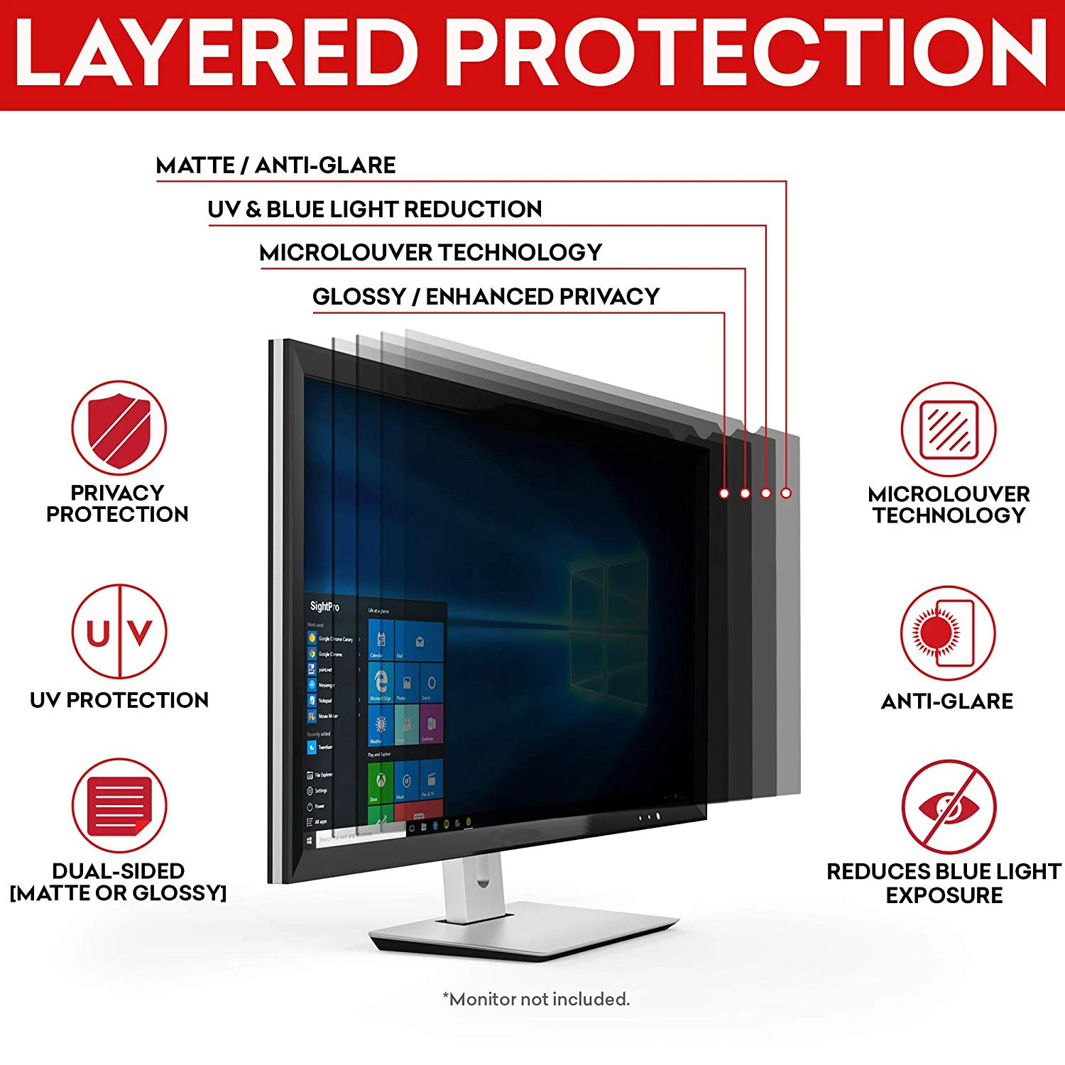 24 inch Privacy Filter Screen Protectors Filters for Widescreen Desktop Monitors 16:10 Ratio