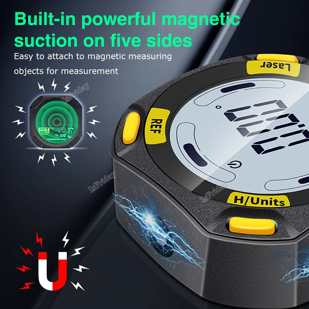 High Precision Laser Digital Protractor Angle Measure Inclinometer 5 Side Magnets 3 in 1 Laser Leveling Right Angle Meter Tool