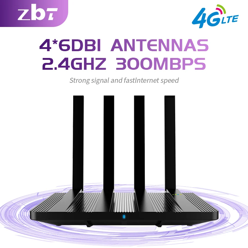 Zbtlink 4G WiFi Router SIM Card 300M 1200Mbps Home Hotspot 2.4ghz 5ghz Wi-Fi Roteador 2*LAN NL668-EAU Modem 4*Antenna for Europe