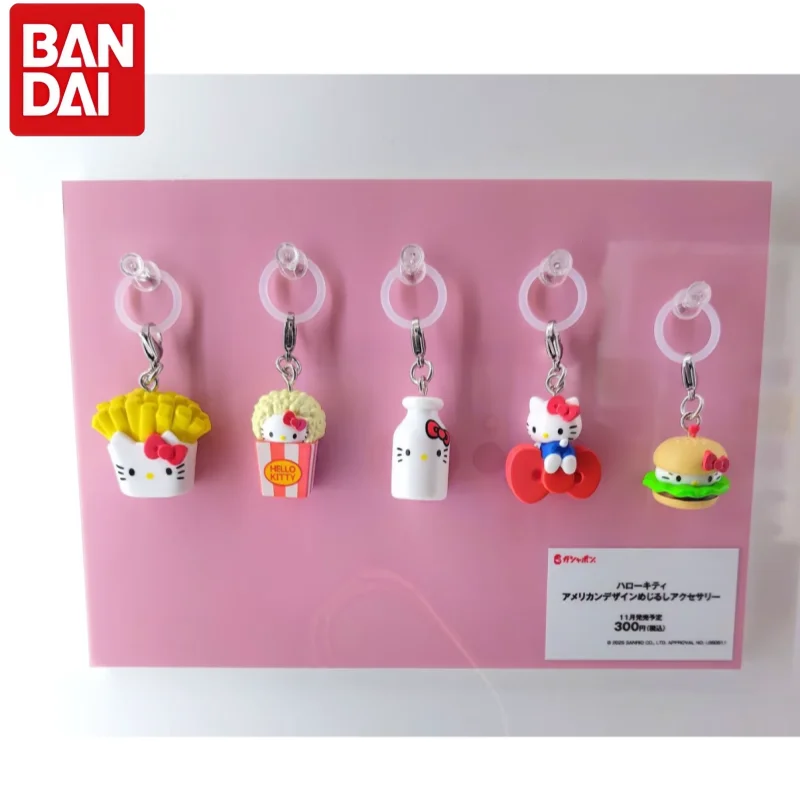 

New Bandai In Stock Kt Cat Fries Popcorn Food Umbrella Label Hanging Decoration Blind Box Bag Hanging Festival Surprise Gift
