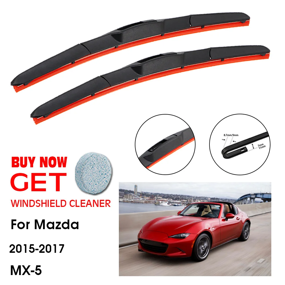 

Автомобильная щетка стеклоочистителя для Mazda MX-5 18 дюймов + 19 дюймов 2015-2017, лобовое стекло, ветровое стекло, силикагелевые щетки стеклоочистителя, аксессуары