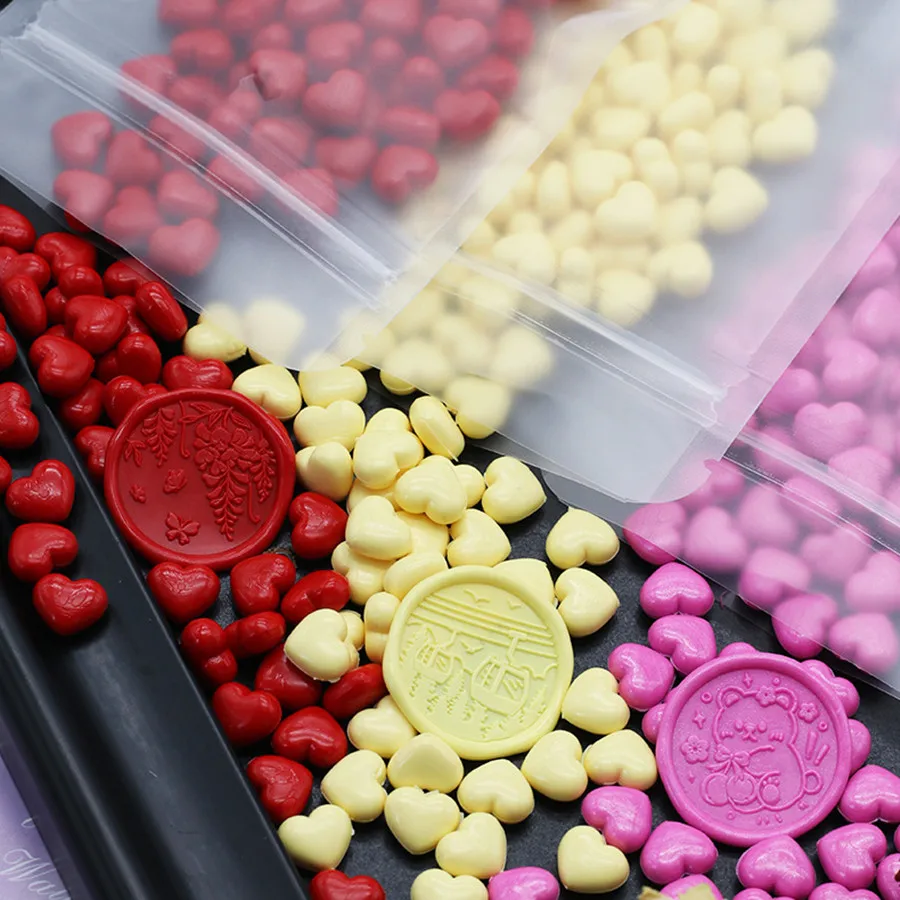 100pcs Heart-Shaped Sealing Wax Beads for Wax Seal Stamp, Great For Embellishment Of Card Envelope, Wedding Invitation