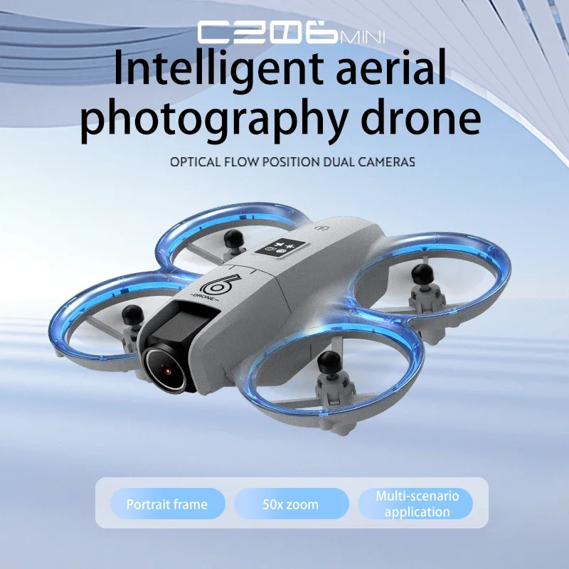 

New Mini CZ06 Cool Light Drone 4K HD Dual Camera Obstacle Avoidance Optical Flow Aerial Photography Quadcopter Toys Gift