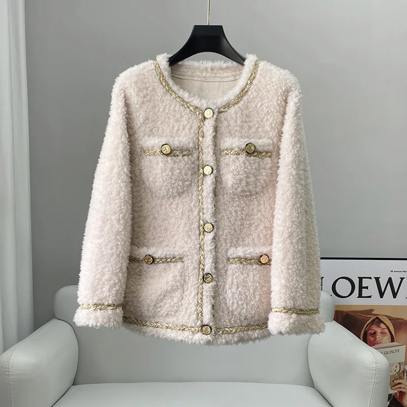 

PUDI Lady Real Wool Winter Coat Sheep Shearing Women Fashion Jacket CT227