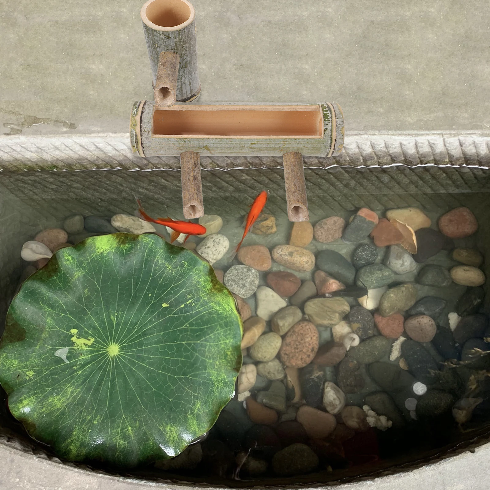

Bamboo Tube Water Dispenser Pond Features Fountain Decor Aquarium Garden Outdoor Bamboo Water Fountains Cycling