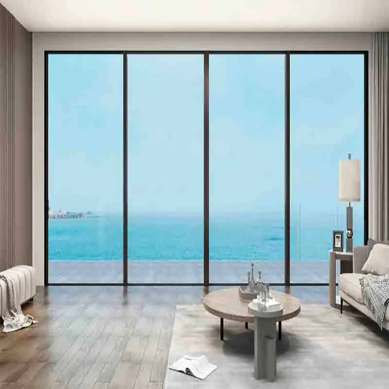 custom.ZEYI Soft Close Sliding Glass Door Anti-lift Design Stacking Sliding Partition Door  Aesthetics Designed Pocket Slidi
