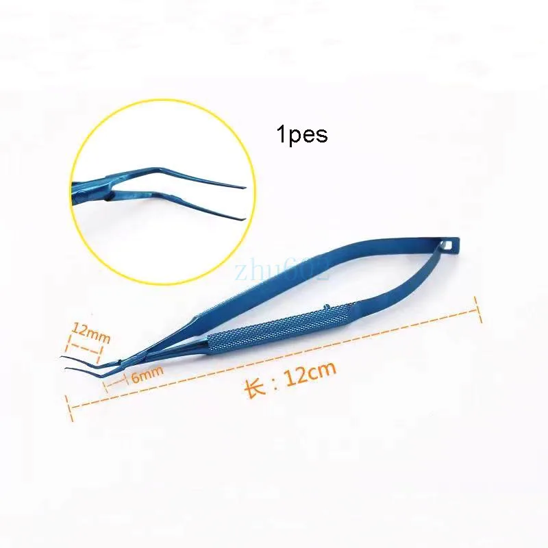 Pinça de capsulorrexis oftálmica de liga de titânio importada de ângulo de arco tipo Huff pinça de capsulorrexis de pequena incisão