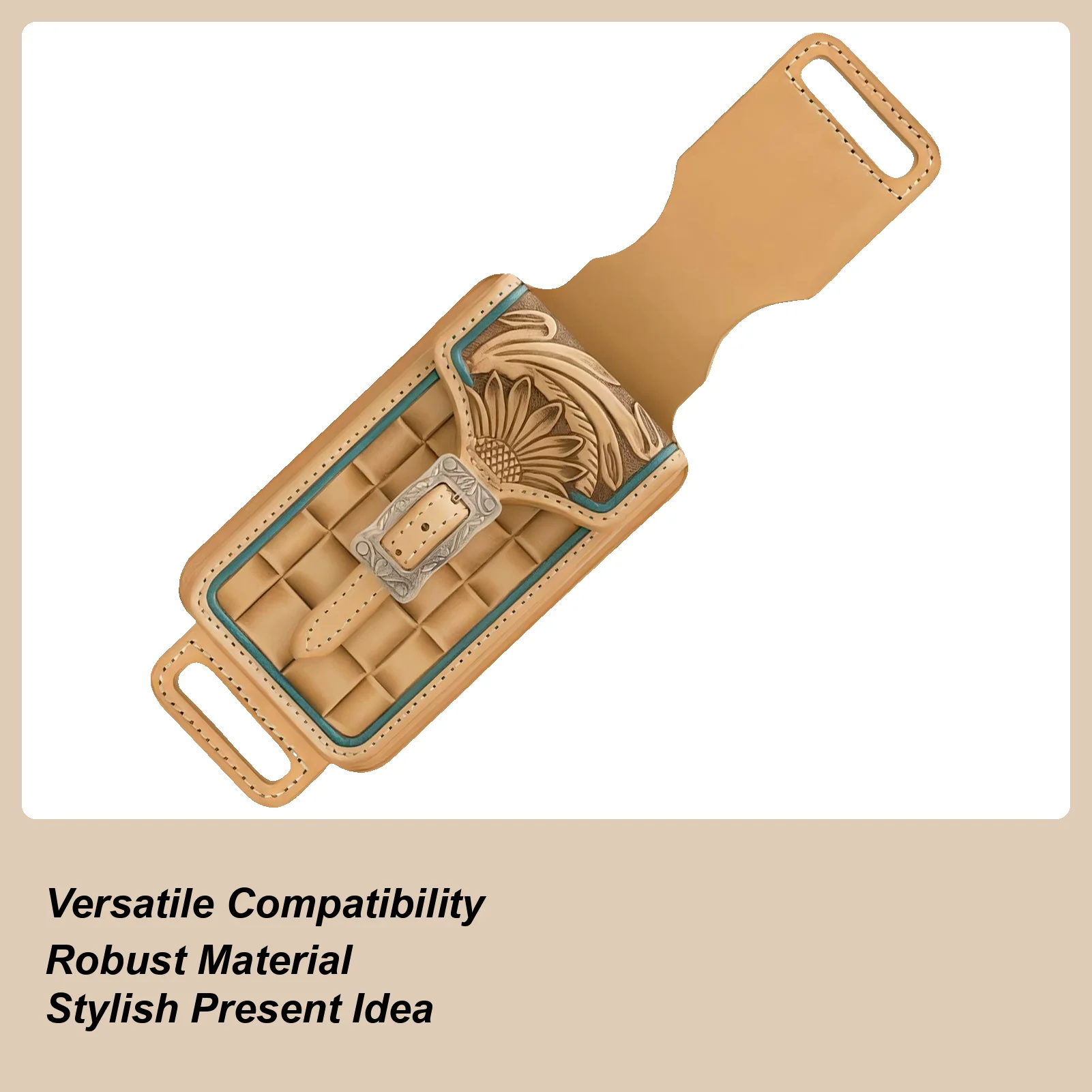 حافظة هاتف من الجلد الغربي ملحقات الفروسية كاوبوي حامل الهاتف المحمول الحقيبة لراكبي الدراجات الفروسية المزارعين الحصان