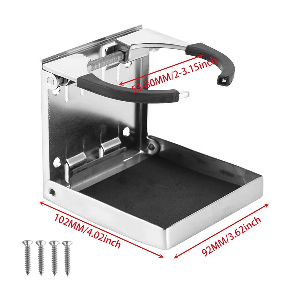 

Adjustable Folding Cup Holder Rust-proof Universal Stainless Steel Bottle Holder with Screw Corrosion Resistant Cup Storage Rack