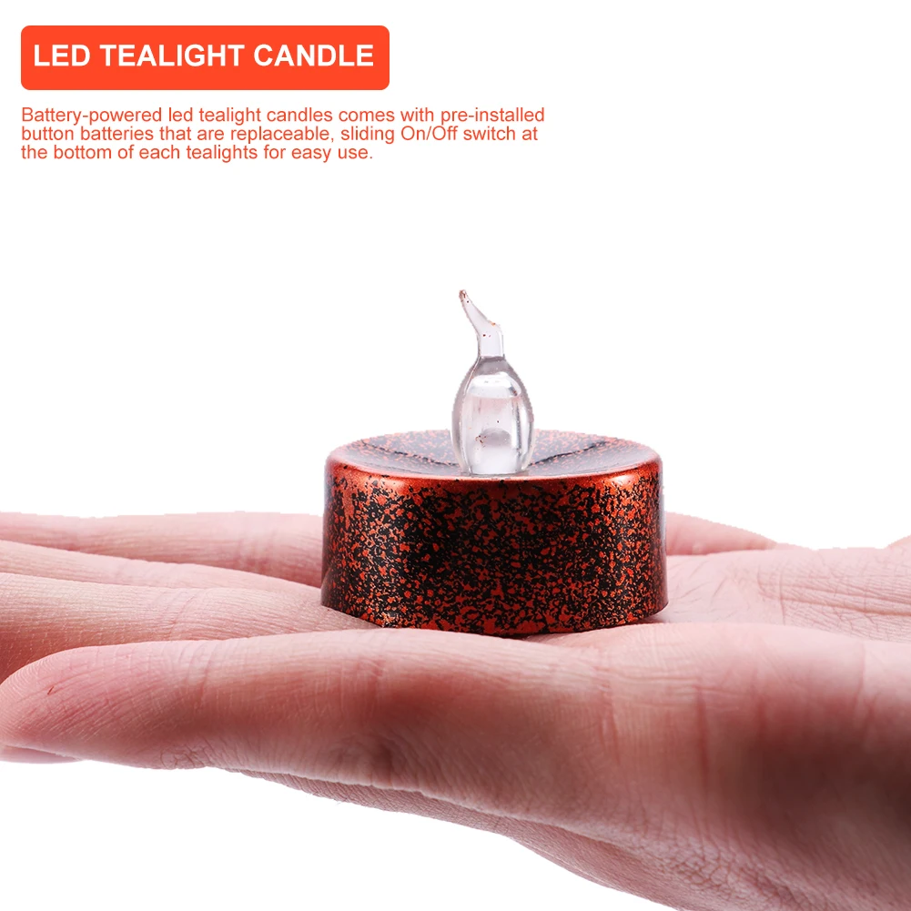 12 قطعة وامضة Led Tealight شمعة محاكاة بطارية تعمل لهب أقل حفلة داخلي واقعية ديكور الزفاف طويلة الأمد