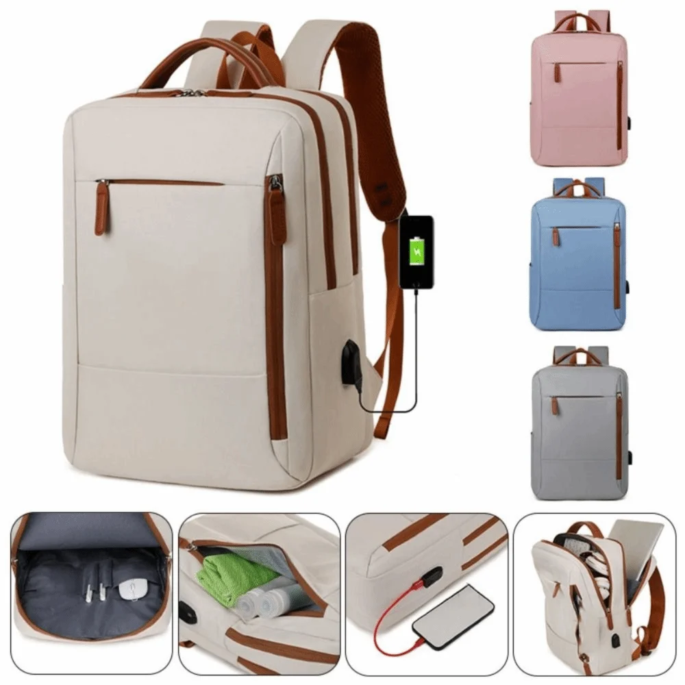 Zaino per laptop Oxford alla moda Borsa da scuola per studenti resistente all'usura di grande capacità Ricarica USb Zaino per affari per il tempo libero