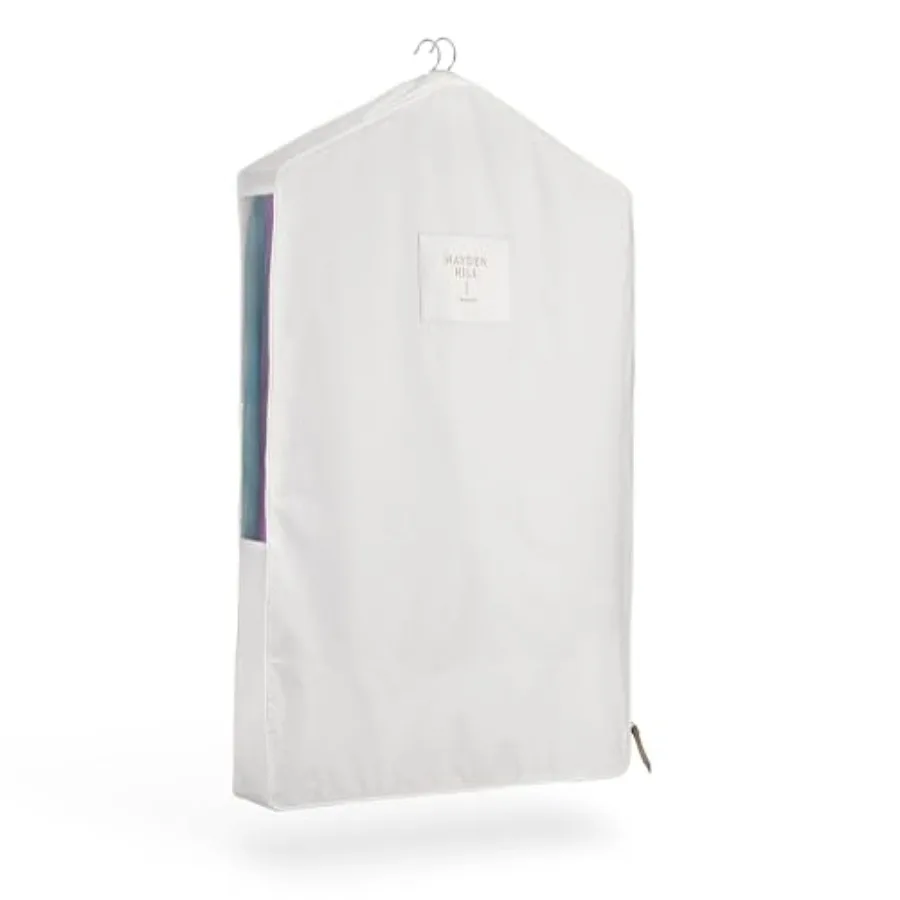 

Luxury Organic Cotton Garment Storage Bag - Short 40 Inch - Breathable Hanging Clothes Bag for Short Dresses Jackets and Suit B