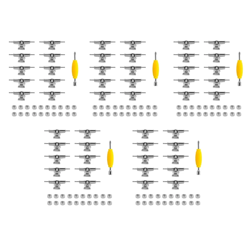 YSUN-50개 29mm 핑거보드 트럭 핑거 스케이트보드 데크 너트 포함 스패너 드라이버 포함 핑거 스케이트보드용