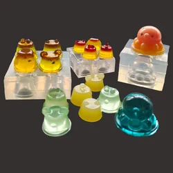 DIY Mini Animal Pudding Epoxy Resin Mold Food Play Miniature Pinching Mould Epoxy Resin Mold UV Resin Molds