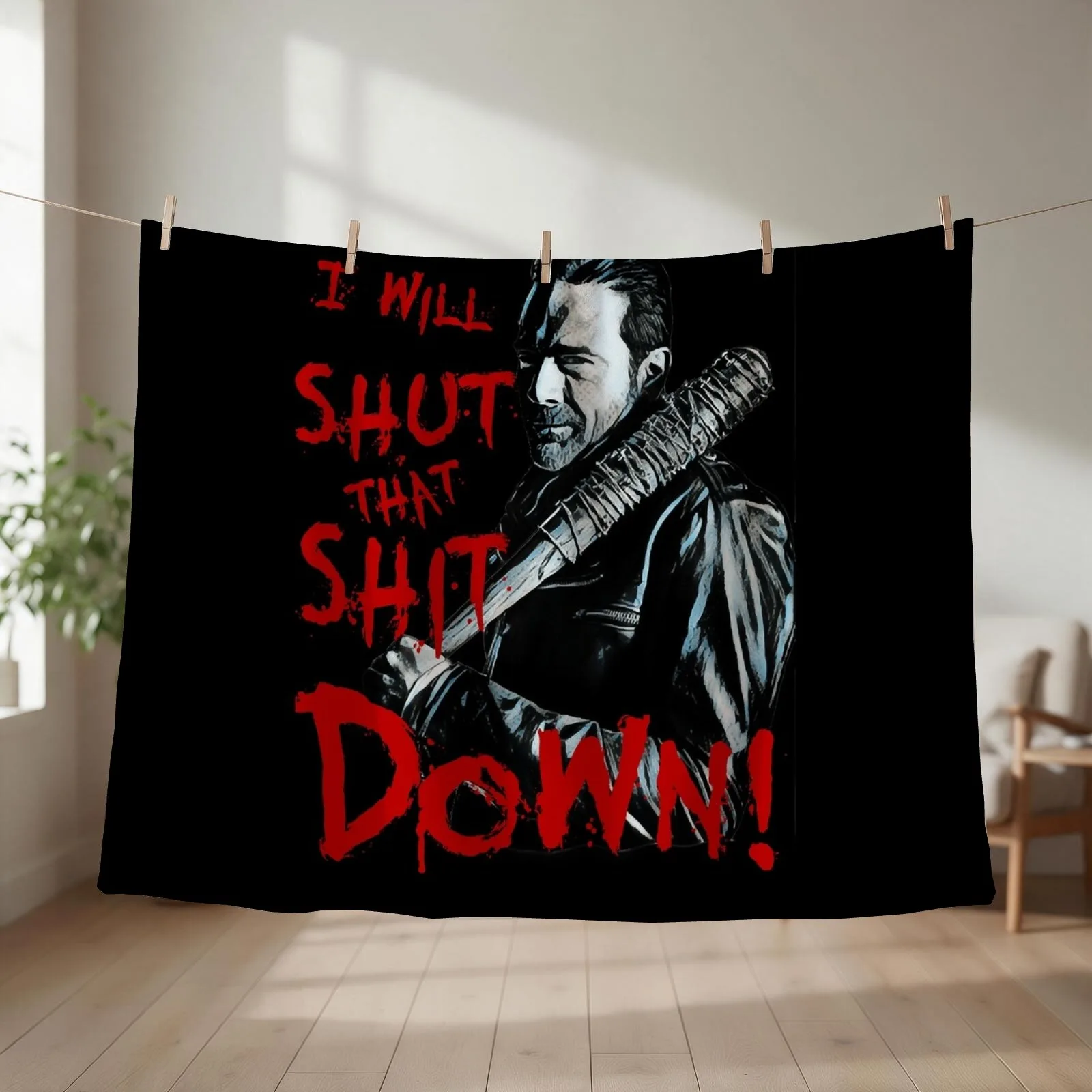 Negan I Will Shut For Fans Throw Blanket Bed linens Decorative Sofas Giant Sofa Soft Big Blankets