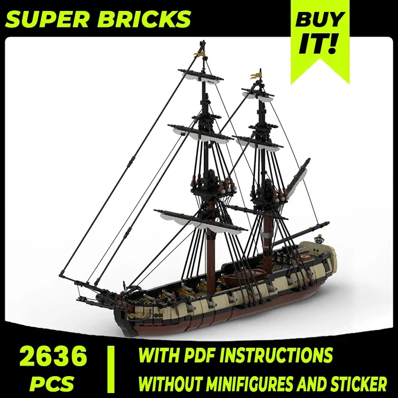 

Military Ship Model Moc Building Bricks British Bomb Ketch Boat Technology Modular Blocks Gifts Christmas Toys DIY Sets Assembly