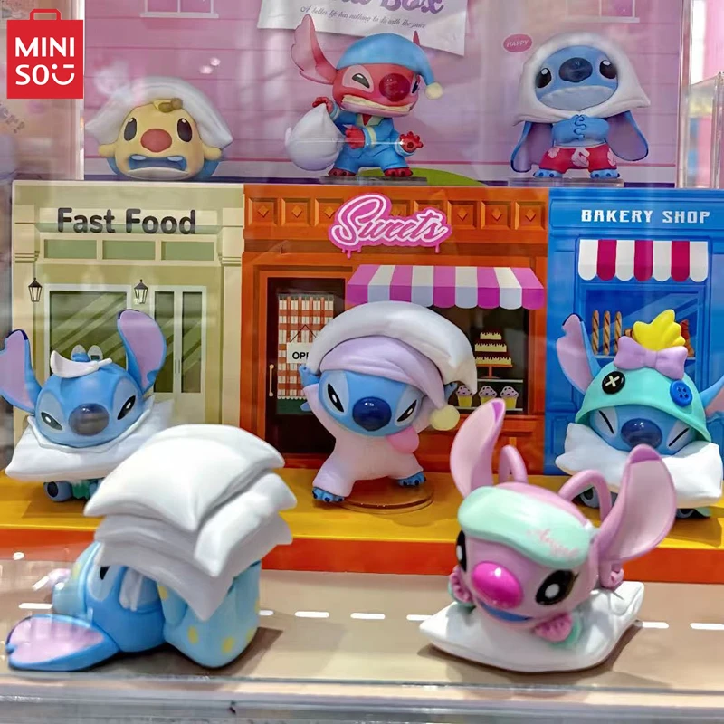 Miniso Disney Blind Box Stitch Poduszka Fight Seria Model Śliczna Kolekcja Ozdoby Dekoracyjne Anime Zabawka Dla Dzieci Prezent Urodzinowy