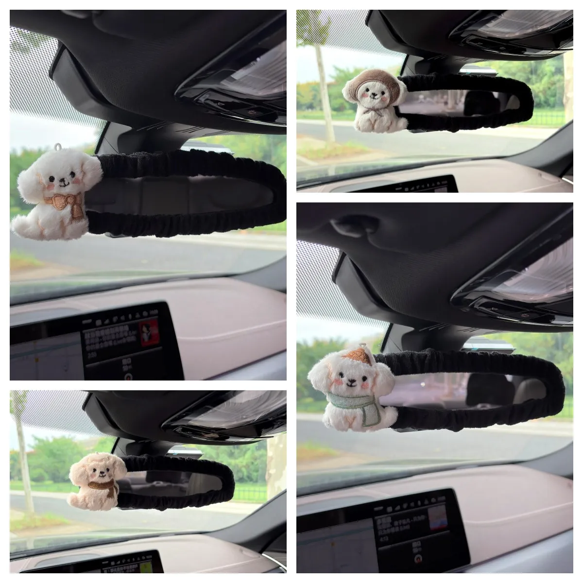 

New Creative Car Rearview Mirror Covers Women's Decoration Cute Cartoon Dog Car Accessory Interior Hanging Decoration
