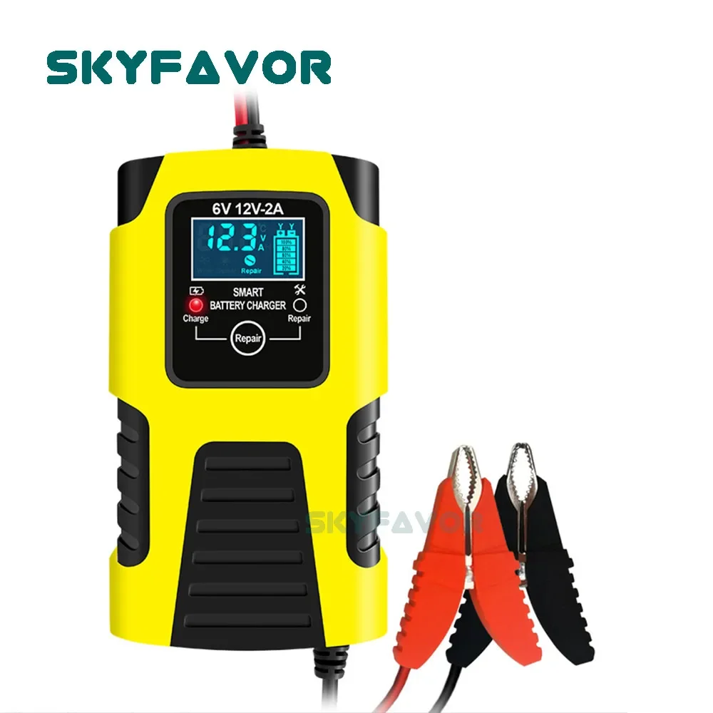 Fully-Automatic 6V 12V Battery Charger 12V 6V 2A Lead Acid Battery Charger Smart Motorcycle Battery Maintainer Trickle Charger