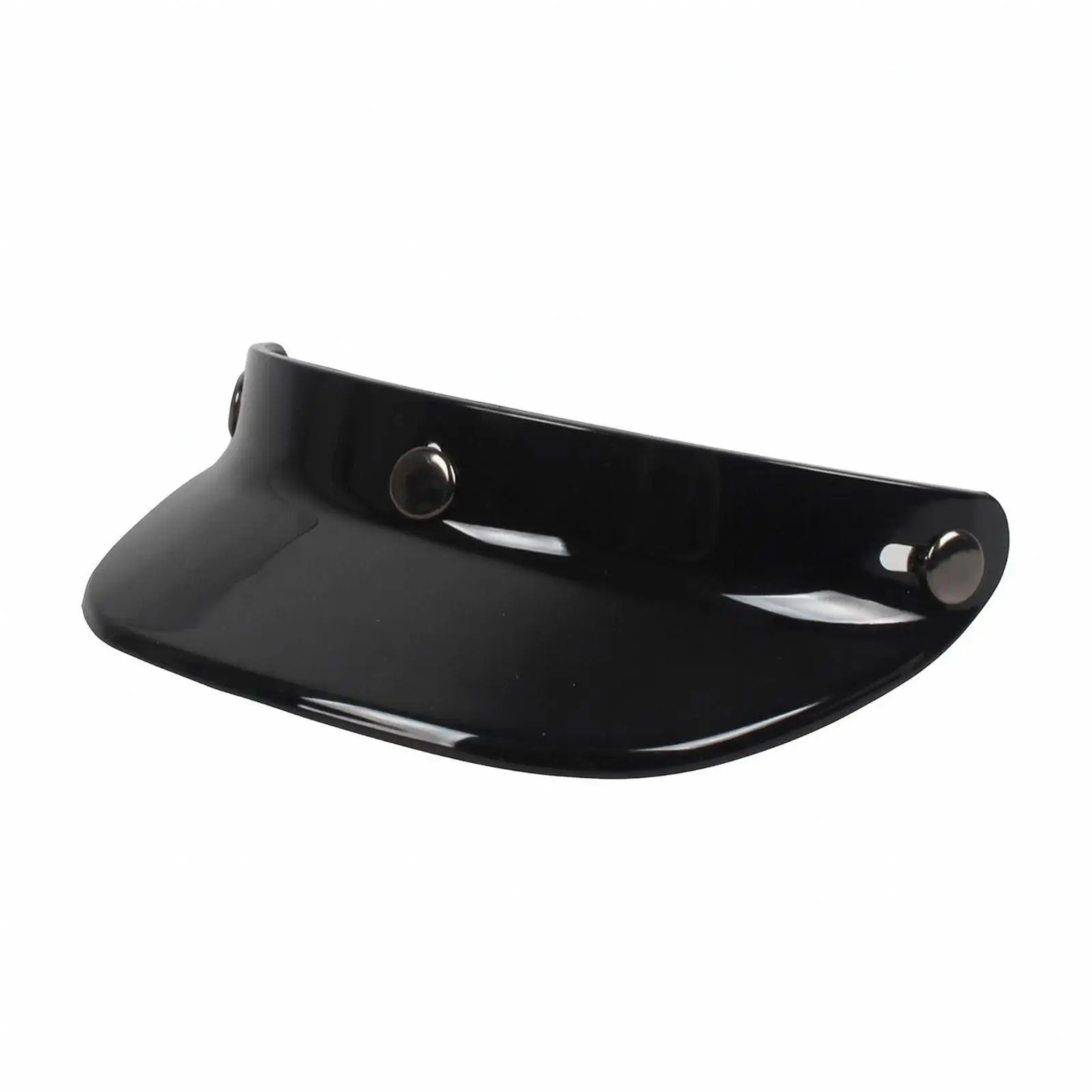 3-Snap Retro Helmet Visor Glossy Curved Helmet Brim with Snap Fasteners Vintage-Inspired Decorative