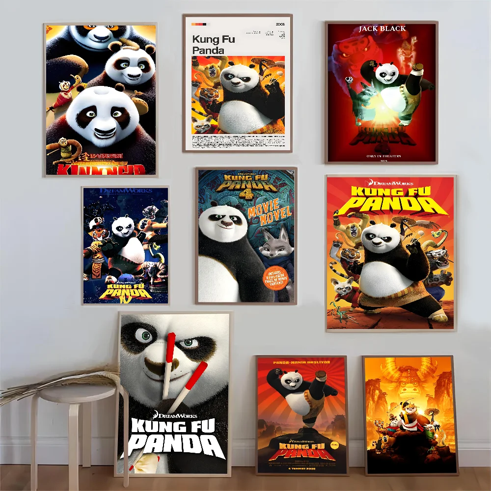 

Amine Cartoon Panda Self-adhesive Art Poster Fancy Wall Sticker for Living Room Bar Decoration Vintage Decorative Painting