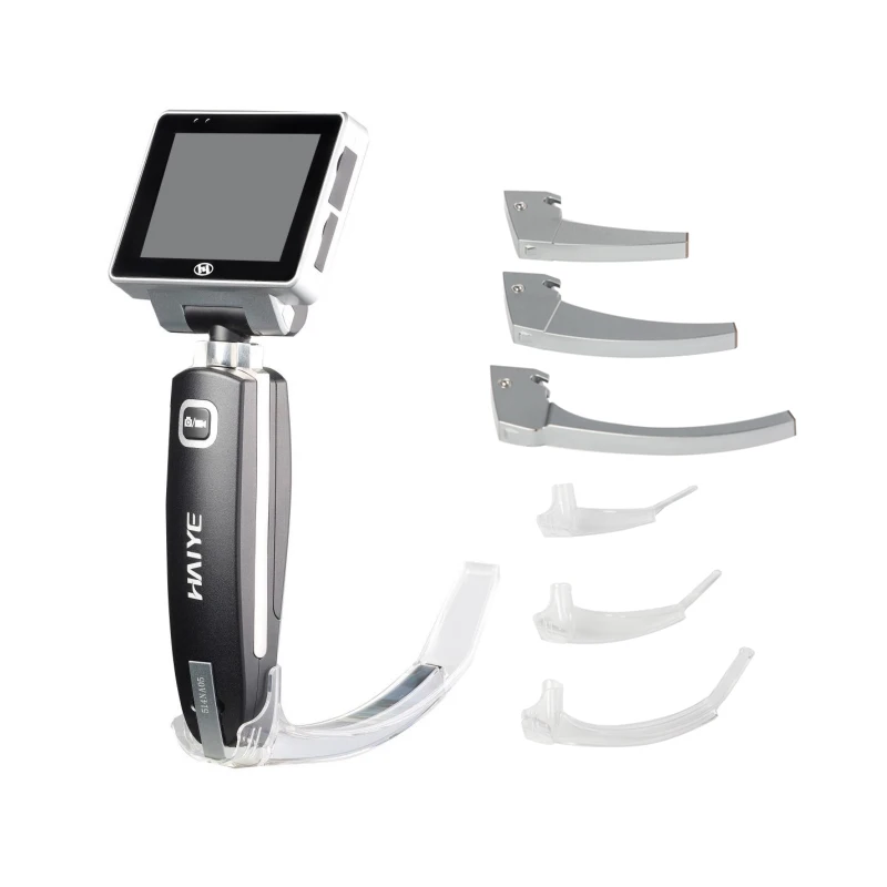 Disposable Types of Video Laryngoscopes Medical Supplies Portable Video Intubation Devices with USB 32GB Medical Monitor