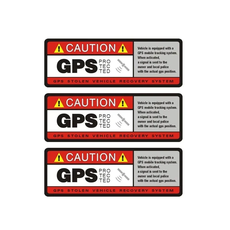 GPS protection PVC warning icon polyethylene automobile waterproof sticker, covering scratches, waterproof pvc10cmx 3cm