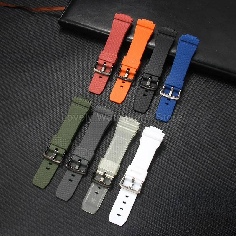 حزام ساعة راتينج صديق للبشرة 16 ملم لساعة كاسيو كاسيووك GM-5600 GM-6900 GA-2100 أسود أخضر أزرق أبيض هيبوالرجينيك قابل للتنفس