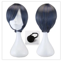 Ciel Phantomhive Cosplay Wig Black Butler Cosplay Men Short Grey Blue Wig Cosplay Anime Cosplay Wig Heat Resistant Synthetic Wig