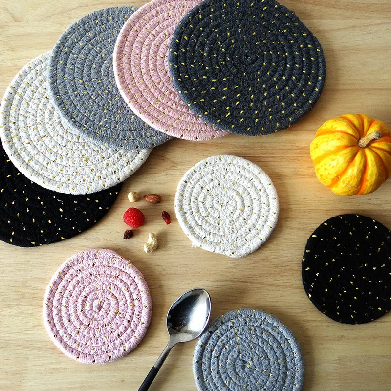 

1Pc 11cm/18cm Cotton Coaster Linen Round Mat Insulation Coffee Pad Placemat Dining Table Kitchen Home Decoration Accessories