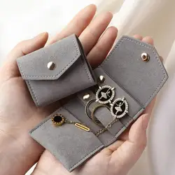 Mini Roll Foldable Jewelry Case Portable Travel Jewelry Organizer For Journey Earrings Rings Necklaces Brooches Storage Bag