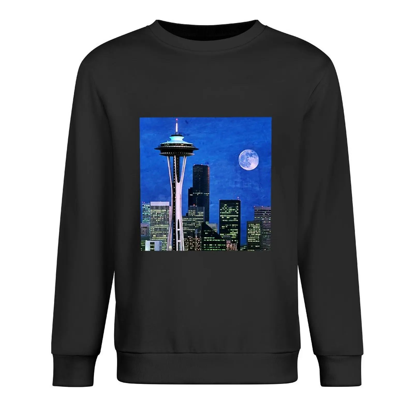 

Blue Seattle Space Needle Pullover men's clothing men wear men clothing men's coat sweatshirt men