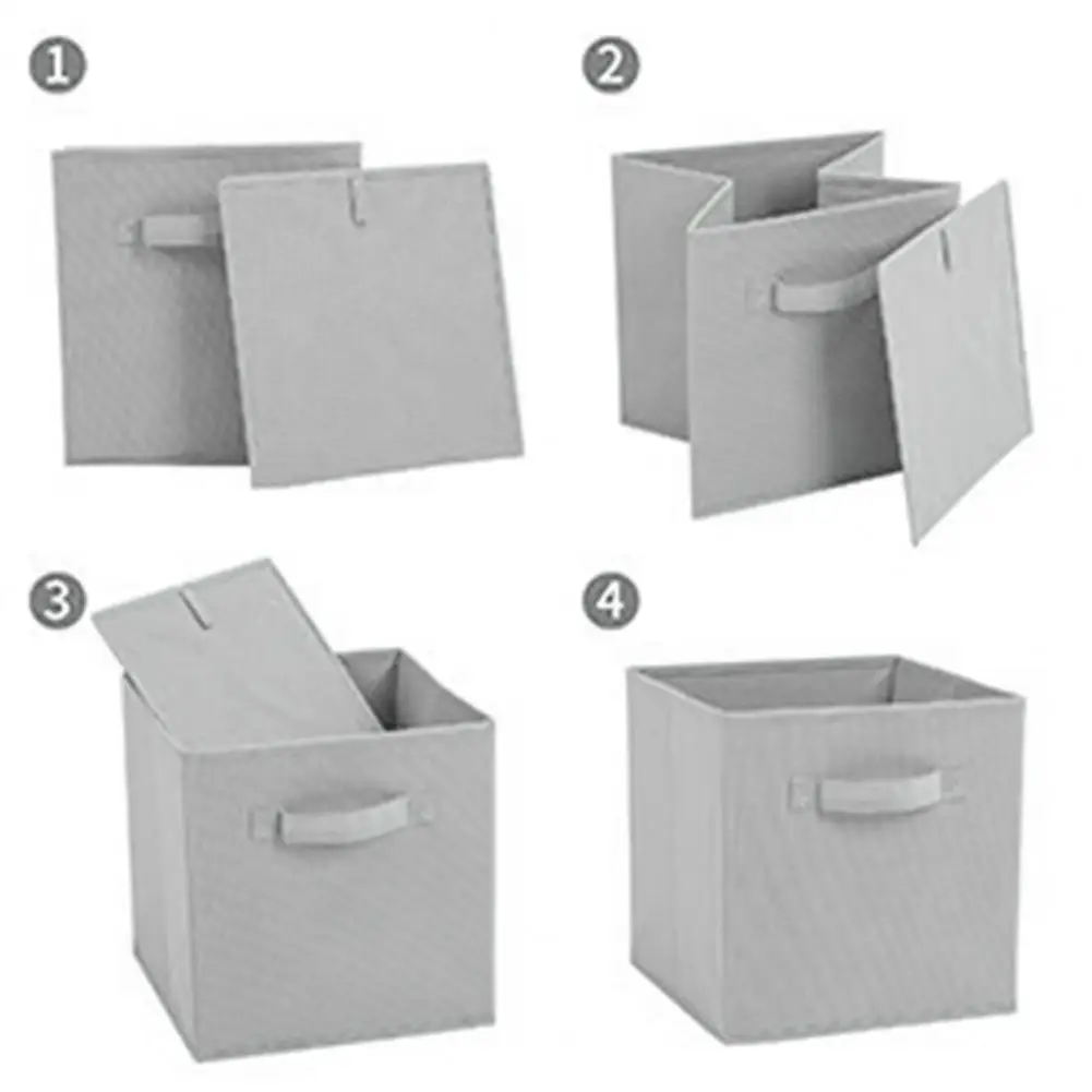 Foldable Storage Box Capacity Fabric Storage Cubes with Handles for Easy Access Organization of Toys Clothes Accessories Square