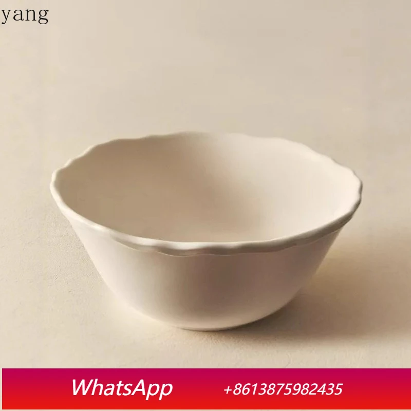 

LMM Household Tableware Restaurant White Rice Bowl Simple White Porcelain Small Bowl Soup