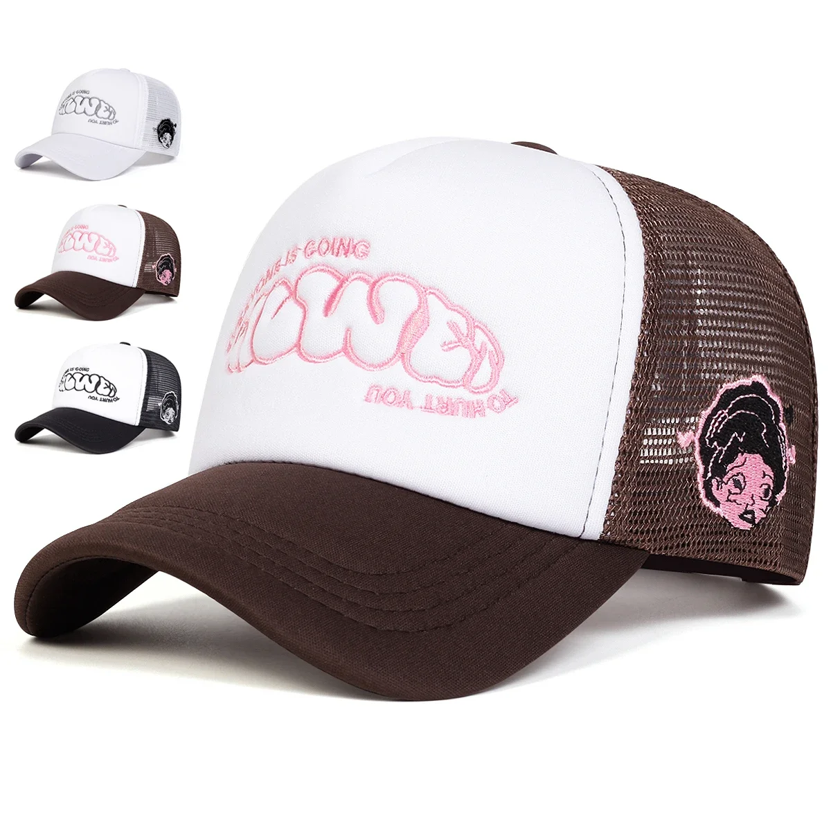 Gorras de béisbol unisex con bordado de letras EVERYONE IS GOING, gorras informales ajustables, gorra de protección solar para exteriores de primavera y verano
