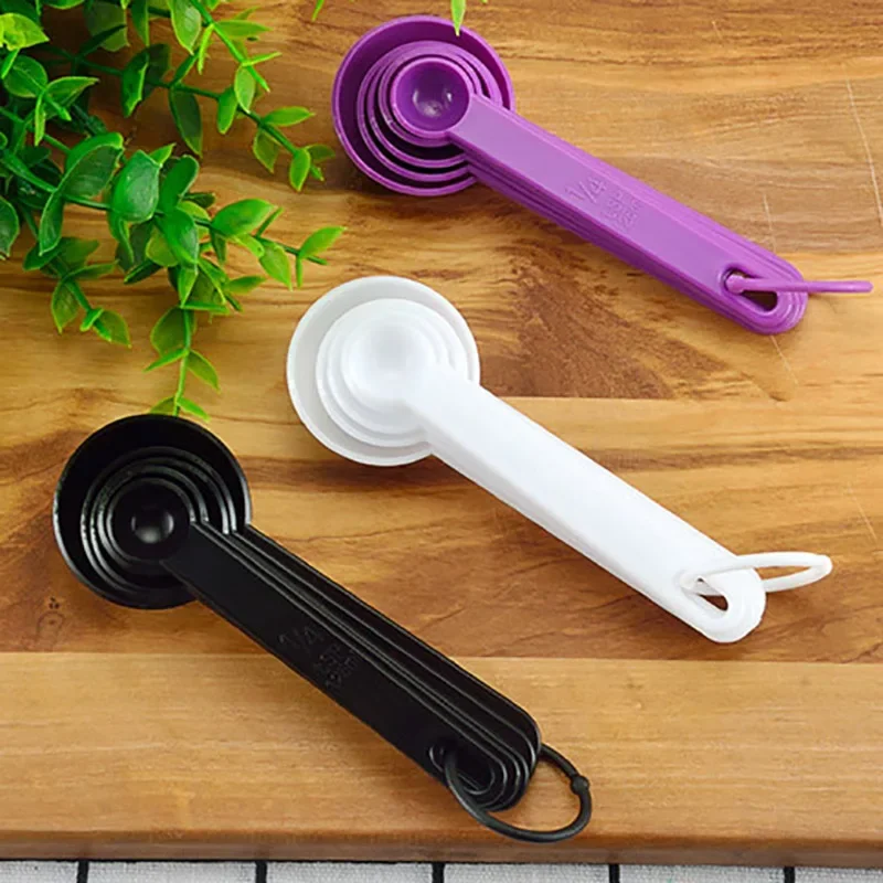 5pcs/set Kitchen Measuring Spoon Measuring Cups Measuring Tools Portable Plastic Coffee Sugar Scoop Kitchen Gadgets