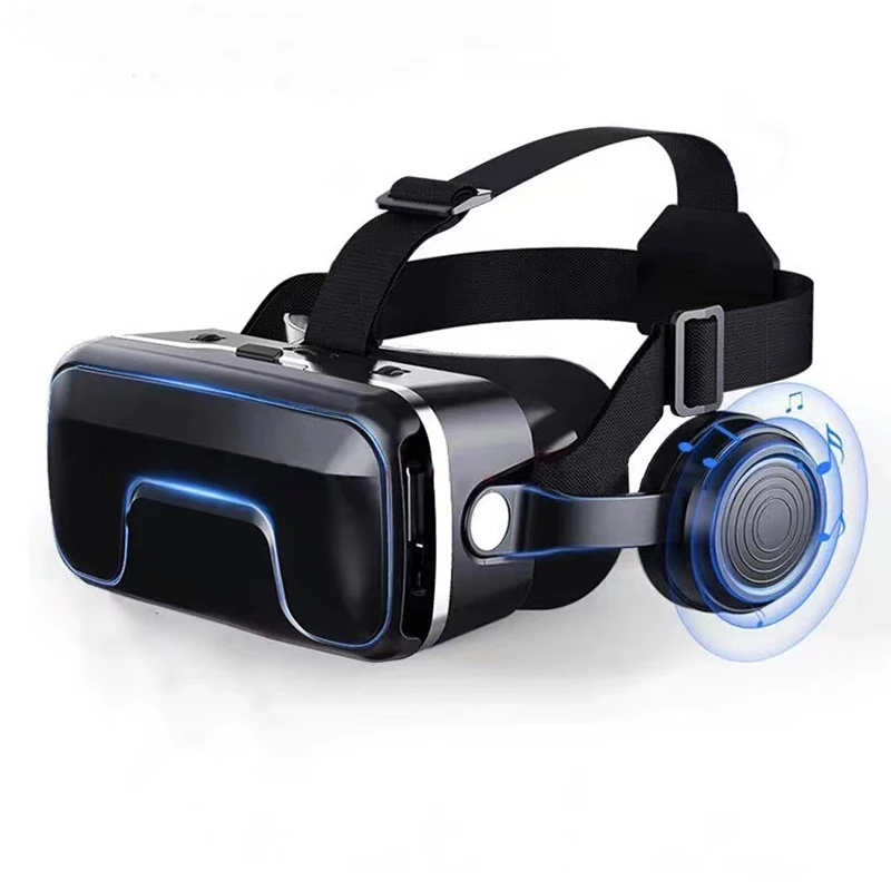 G04EA generasi ke-7 kacamata VR layar pembesar 350 inci 3D Virtual Reality Game pemimpin memakai headphone kacamata Digital